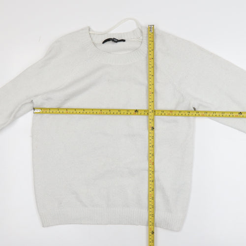 Vero Moda Women White Small Pullover Jumper Polyester Blend