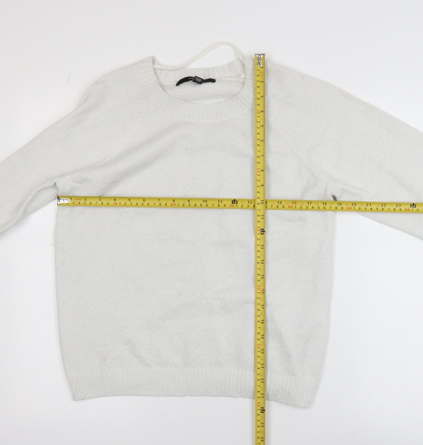 Vero Moda Women White Small Pullover Jumper Polyester Blend