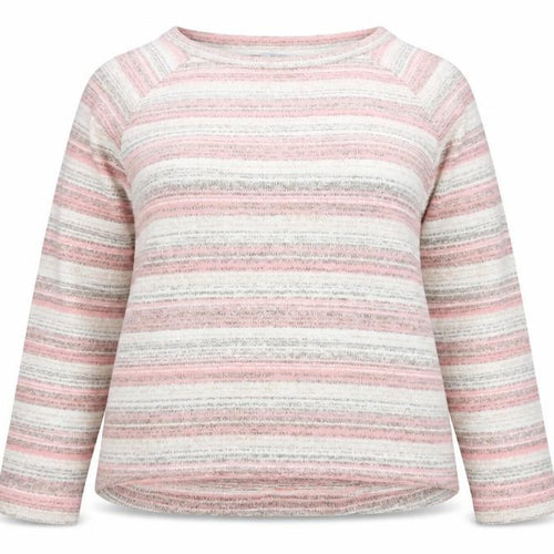 Bella di Notte Womens Pink Stripe Crew Neck Knitted Jumper Size 18