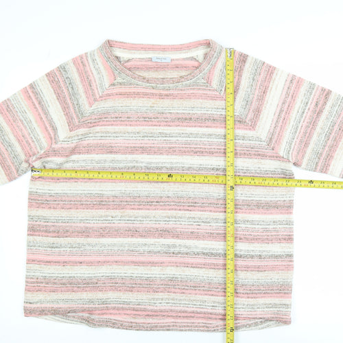 Bella di Notte Womens Pink Stripe Crew Neck Knitted Jumper Size 18