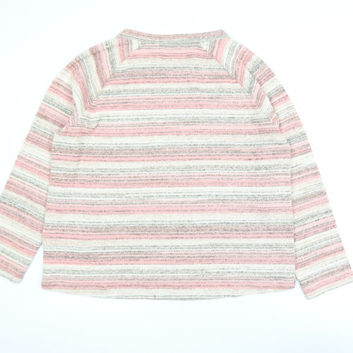 Bella di Notte Womens Pink Stripe Crew Neck Knitted Jumper Size 18