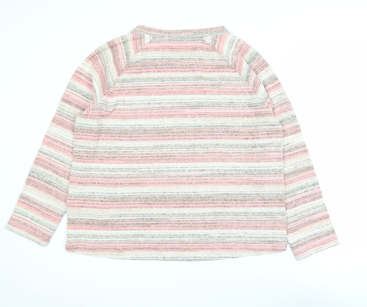 Bella di Notte Womens Pink Stripe Crew Neck Knitted Jumper Size 18