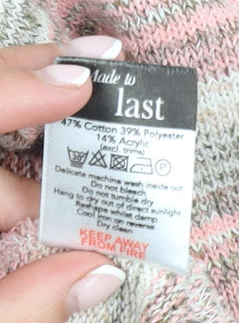 Bella di Notte Womens Pink Stripe Crew Neck Knitted Jumper Size 18
