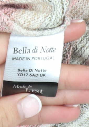 Bella di Notte Womens Pink Stripe Crew Neck Knitted Jumper Size 18