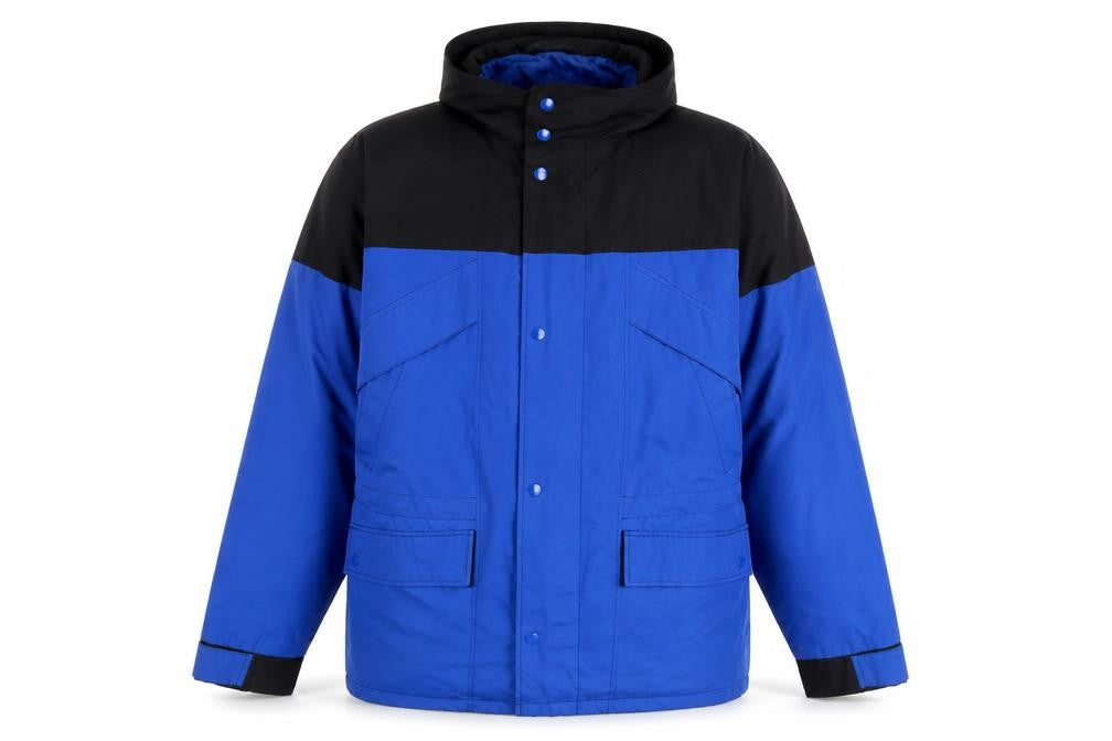 Front view of Northern Climate Men's Blue L Parka Jacket Polyester Cotton Winter Coat