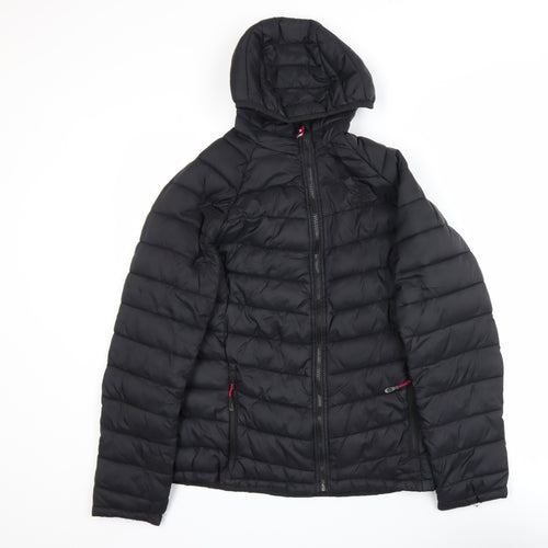 Karrimor Women Black Puffer Jacket Size 14 Hooded Lightweight Coat