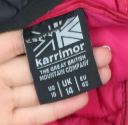 Karrimor Women Black Puffer Jacket Size 14 Hooded Lightweight Coat