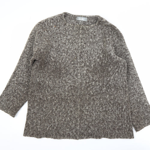 Wallis Women’s Grey Wool Blend Chunky Knit Long Sleeve Cardigan Size 12