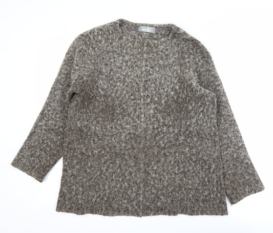 Wallis Women’s Grey Wool Blend Chunky Knit Long Sleeve Cardigan Size 12