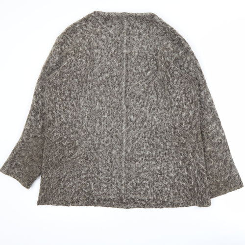 Wallis Women’s Grey Wool Blend Chunky Knit Long Sleeve Cardigan Size 12