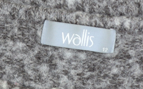 Wallis Women’s Grey Wool Blend Chunky Knit Long Sleeve Cardigan Size 12