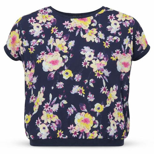 F&F Women's Blue Floral Lightweight Short Sleeve Blouse Size 18