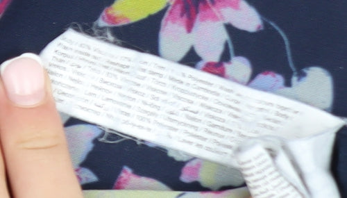 F&F Women's Blue Floral Lightweight Short Sleeve Blouse Size 18