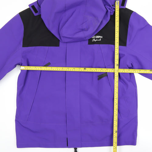 Lee Cooper Men's Purple XL Waterproof Hooded Parka Jacket