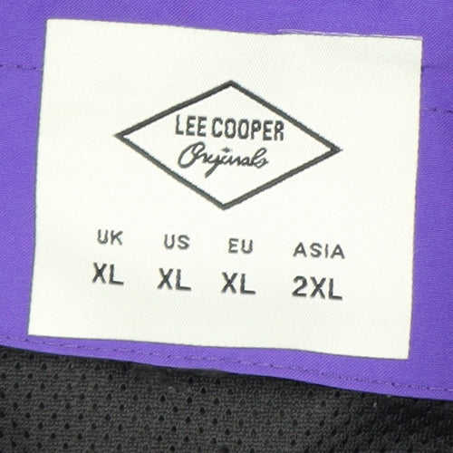 Lee Cooper Men's Purple XL Waterproof Hooded Parka Jacket