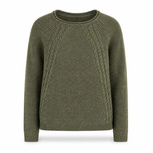 Fat Face Women’s Green Cable-Knit Cotton Jumper Size 8