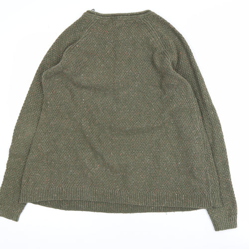 Fat Face Women’s Green Cable-Knit Cotton Jumper Size 8