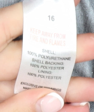 Soon Womens Red Hooded Waterproof Rain Coat Jacket Size 16