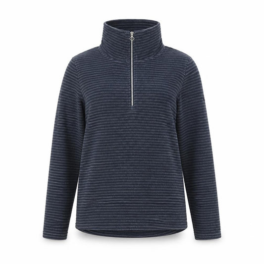 Regatta Women's Blue Striped Fleece 1/2 Zip Activewear Jacket UK 10