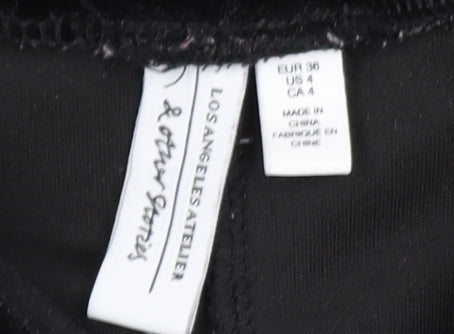 & Other Stories Women Black Velvet Midi Bodycon Dress Size 8