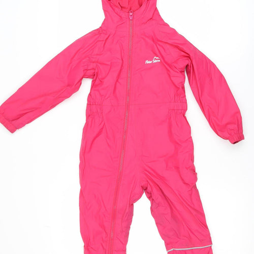 Peter Storm Girls Pink Waterproof Hooded Snowsuit 2-3 Years