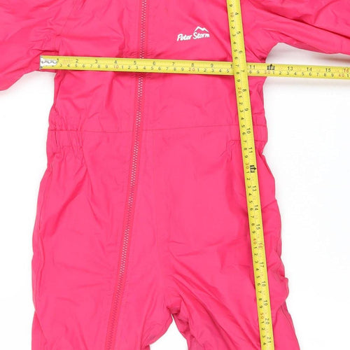 Peter Storm Girls Pink Waterproof Hooded Snowsuit 2-3 Years