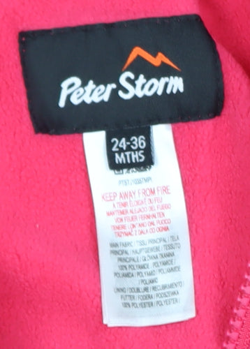 Peter Storm Girls Pink Waterproof Hooded Snowsuit 2-3 Years
