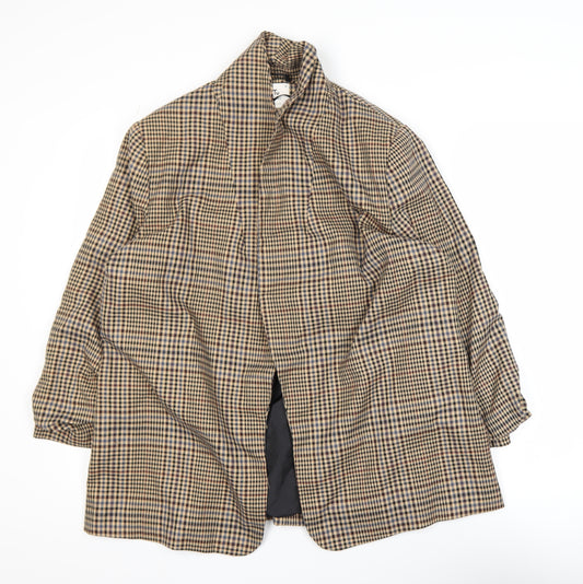 Tu Woman Petite Brown Check Single-Breasted Blazer Size 18