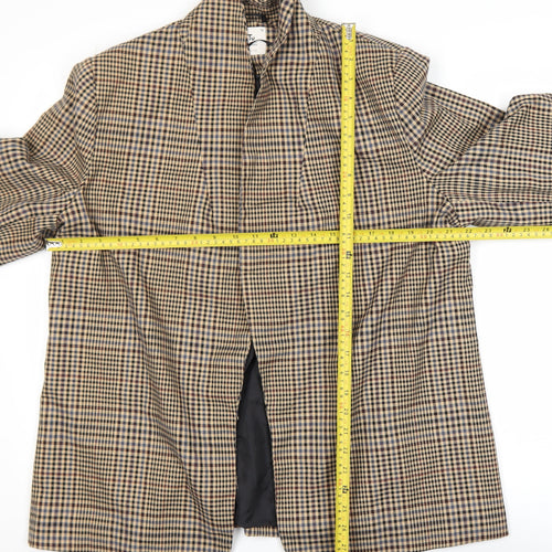 Tu Woman Petite Brown Check Single-Breasted Blazer Size 18