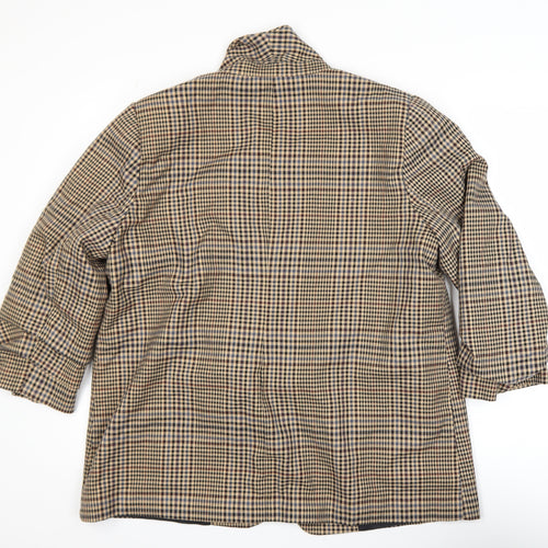 Tu Woman Petite Brown Check Single-Breasted Blazer Size 18