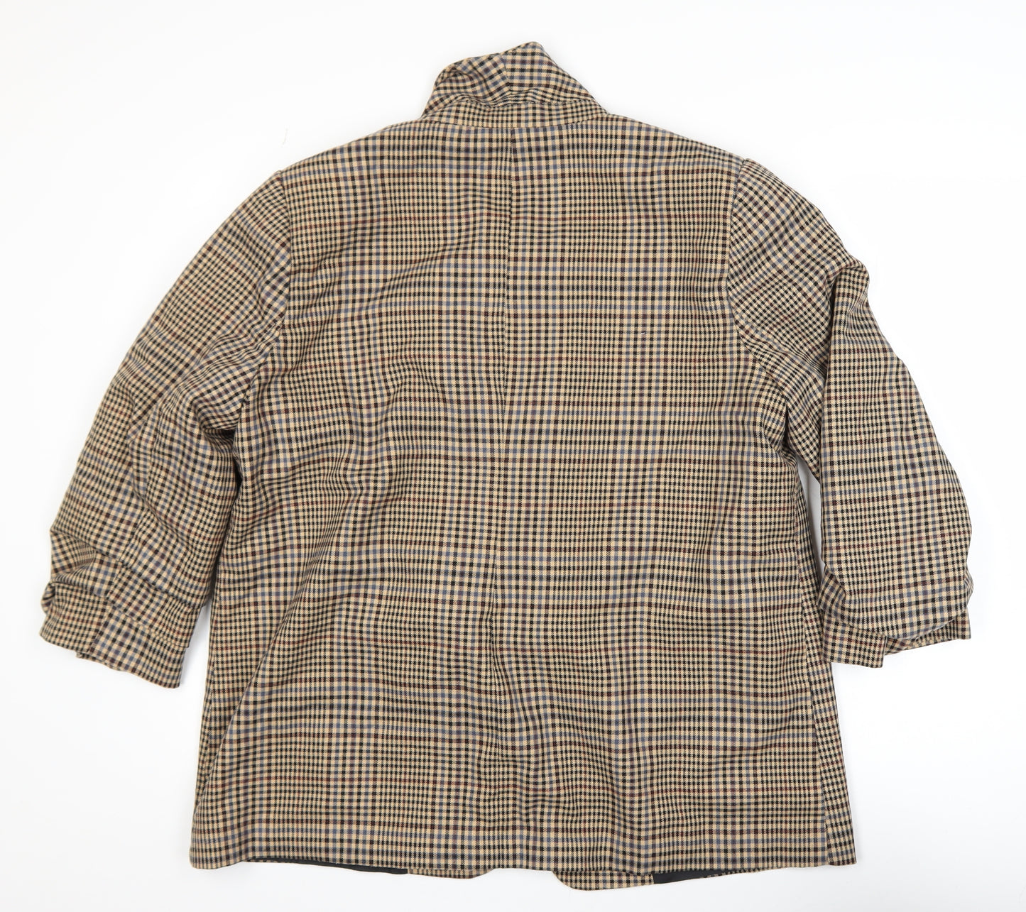 Tu Woman Petite Brown Check Single-Breasted Blazer Size 18