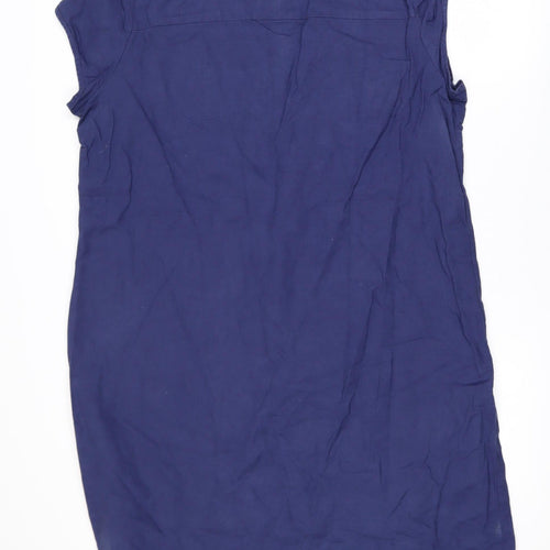 Anne Weyburn Women's Blue Cotton Tunic Blouse Size 16