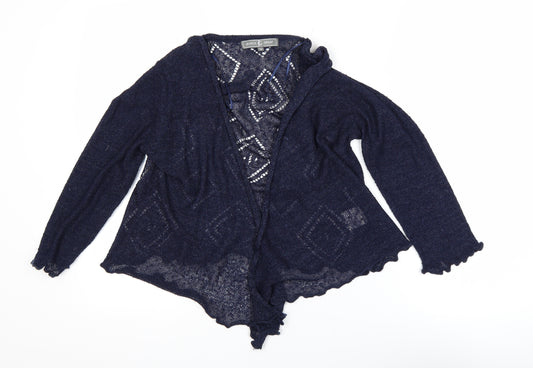 Jessica Graaf Women's Blue Open-Knit Cardigan M