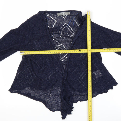 Jessica Graaf Women's Blue Open-Knit Cardigan M