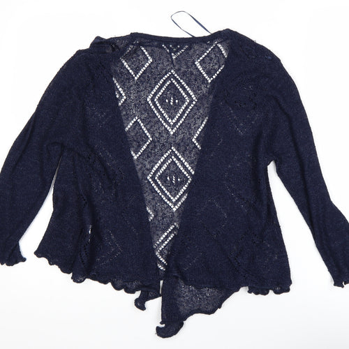 Jessica Graaf Women's Blue Open-Knit Cardigan M