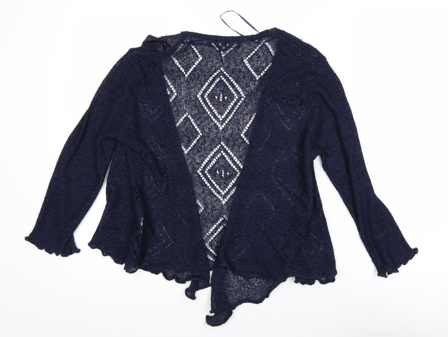 Jessica Graaf Women's Blue Open-Knit Cardigan M