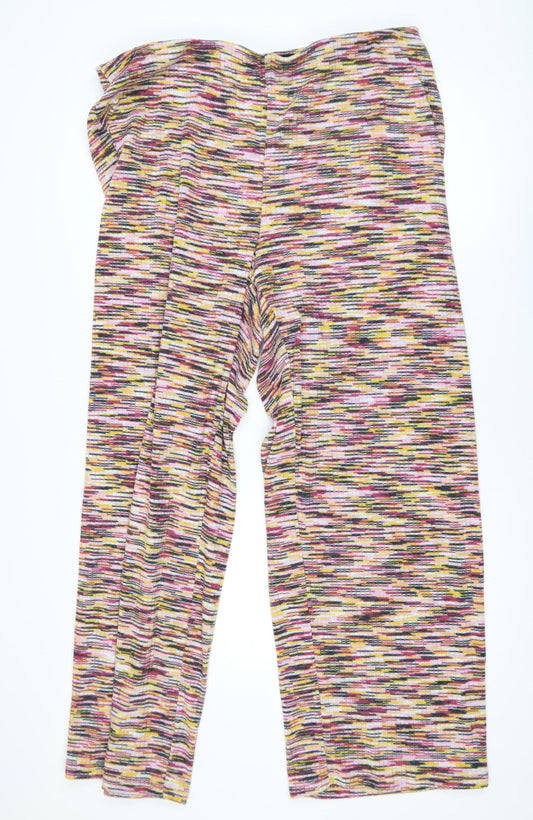 H&M Women’s Multicoloured Geometric Stretch Knit Trousers Size 18