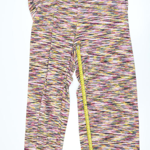 H&M Women’s Multicoloured Geometric Stretch Knit Trousers Size 18