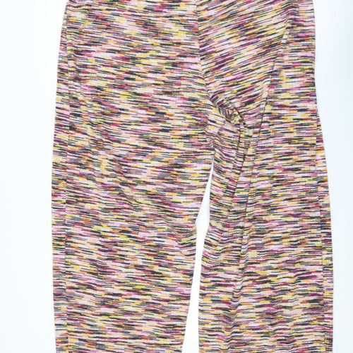 H&M Women’s Multicoloured Geometric Stretch Knit Trousers Size 18