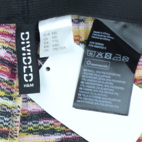H&M Women’s Multicoloured Geometric Stretch Knit Trousers Size 18