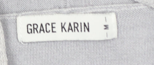 Grace Karin Women's Grey Long Sleeve Open Cardigan Size M