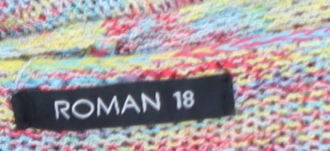 Roman Women’s Multicoloured Open Knit Cardigan Size 18