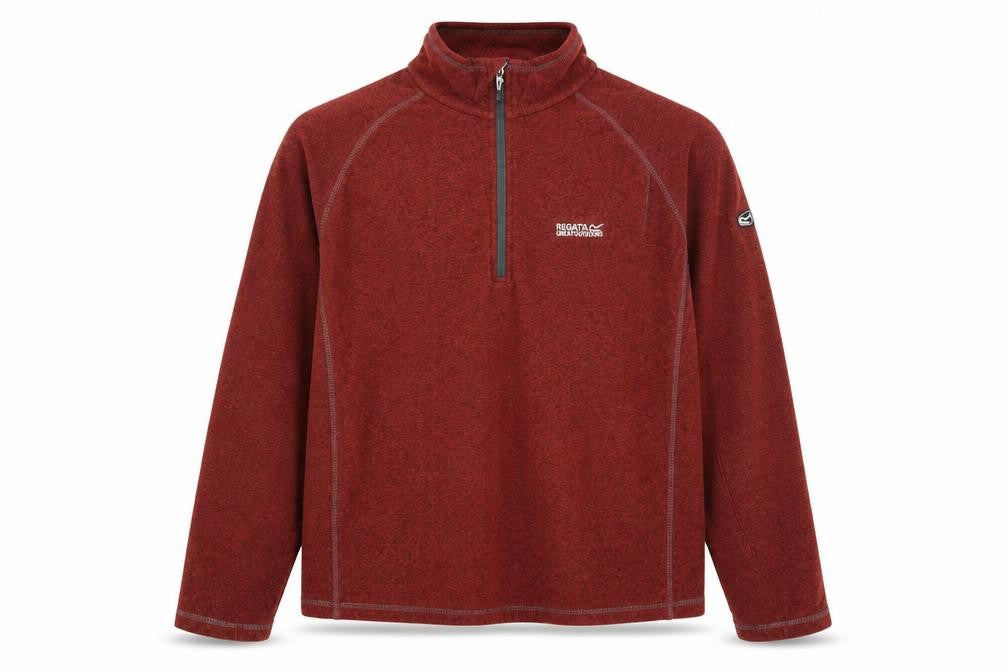 Front view of Regatta Men’s Red XL 1/2 Zip Outdoor Fleece Jacket