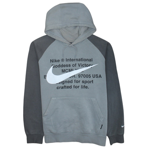 Nike Men's Grey XL Pullover Hoodie Sports Logo Fleece Sweatshirt