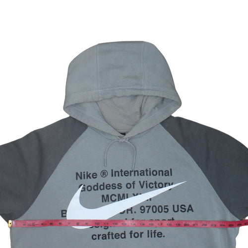 Nike Men's Grey XL Pullover Hoodie Sports Logo Fleece Sweatshirt