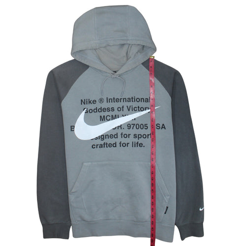 Nike Men's Grey XL Pullover Hoodie Sports Logo Fleece Sweatshirt