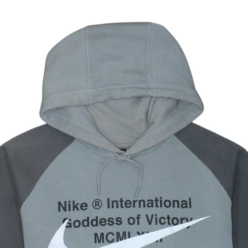 Nike Men's Grey XL Pullover Hoodie Sports Logo Fleece Sweatshirt