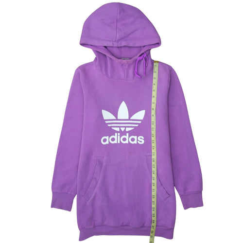 Adidas Womens Purple Pullover Hoodie Sweatshirt Size M Relaxed Fit