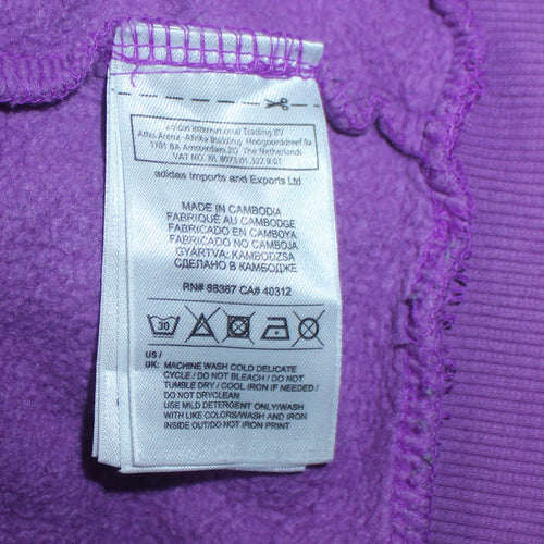 Adidas Womens Purple Pullover Hoodie Sweatshirt Size M Relaxed Fit