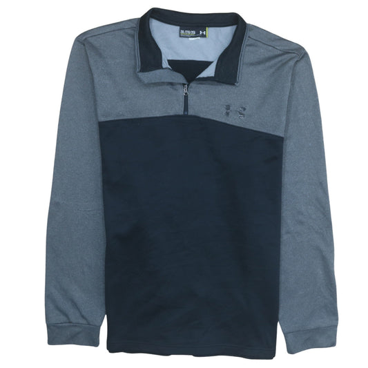 Under Armour Mens Grey & Navy 1/4 Zip Pullover Sweatshirt 2XL